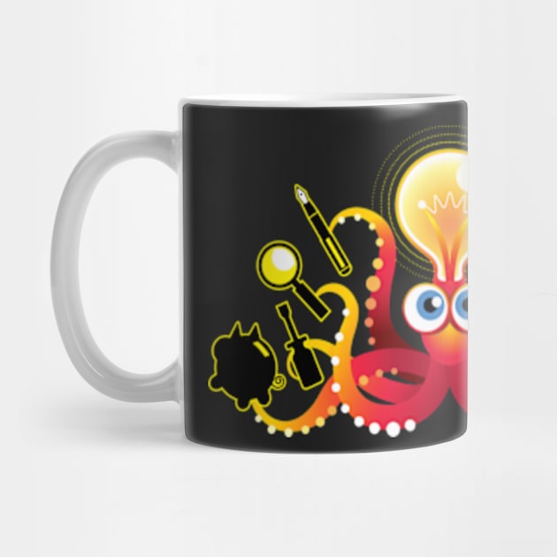 Cute Multi-Tasking Octopus Genius by Liyin Yeo